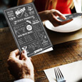 8.5″ x 11″ Half-Fold Menu with Black & White Printing
