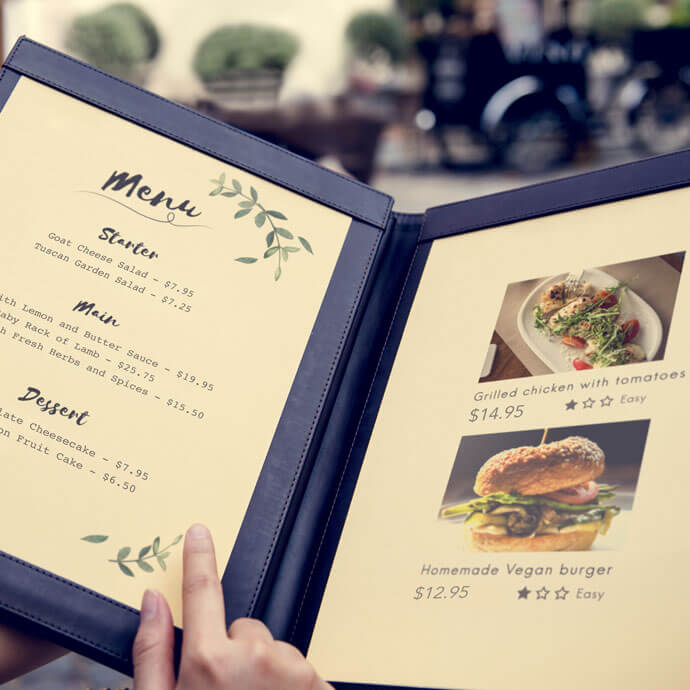 Give your restaurant menu pockets new life with cheap, full-color menu printing.