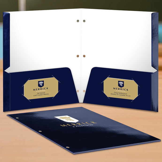 Customized presentation folders complement your business cards, letterhead, statements, forms, newsletters, brochures, and more. Order today for your legal practice, real estate firm, medical office, or other small business.
